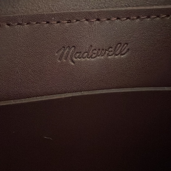 Madewell chocolate raisin brown leather essential bucket tote bag - Picture 11 of 14